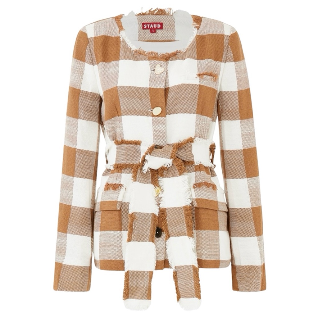 Staud Charles Blazer Plaid Jacket Xs